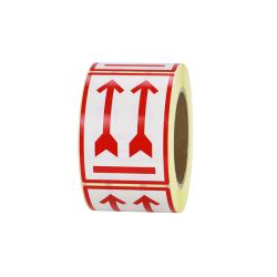 Waarschuwingsetiketten met bovenkant aanwijzing